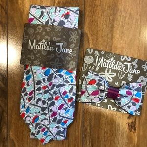 Matilda Jane Boys Holiday Bow Tie and Tie Set New OS